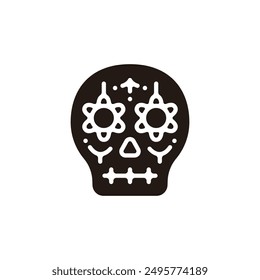 Calavera icon. Flat silhouette version.