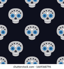 calavera seamless pattern, vector illustration