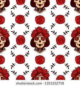 Calavera seamless vector pattern