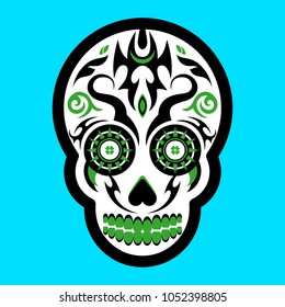 Calaveras of Día de los Muertos (blue)