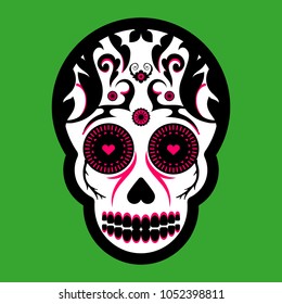 Calaveras of Día de los Muertos (green)