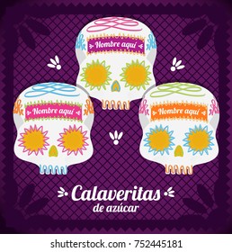 Calaverita de Azúcar (Sugar Skull in Spanish) Day Of The Dead Composition 
