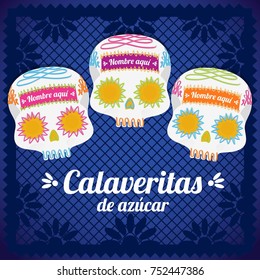 Calaverita de Azúcar (Sugar Skull in Spanish) Day Of The Dead Composition 