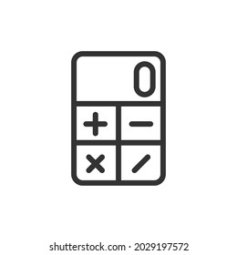 Calc line icon. Web symbol for web and apps. Sign design in outline style. Calc stroke object.