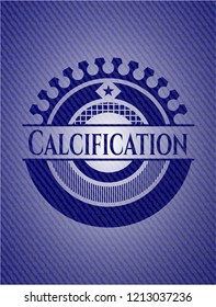 Calcification emblem with jean background