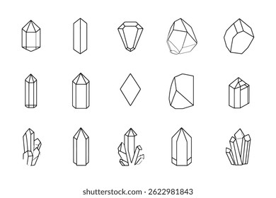 Dibujo de línea Abstractas de piedra de calcita