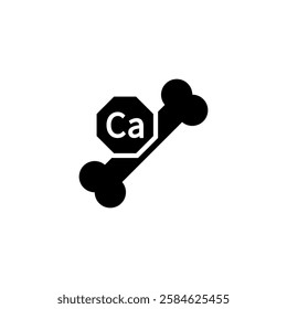 Calcium and bone icon. Isolated vector illustration on white background.