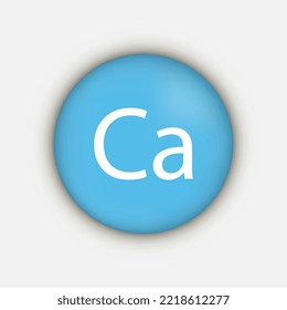 Calcium Ca mineral vitamin supplement icon. Vector illustration.
