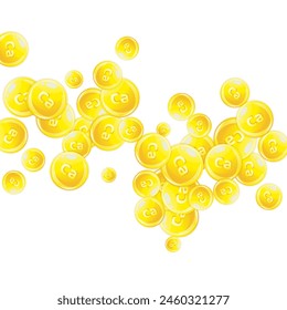 Calcium chaotic tablets. Beauty treatment and nutrition skin care.   Healthy life concept. Medical and scientific background. 