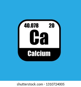 Calcium chemical element - with atomic number. Ca Icon of the Periodic Table