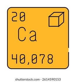calcium chemical element line icon vector. calcium chemical element sign. isolated symbol illustration