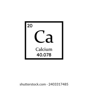Calcium chemical symbol. Periodic table. Vector illustration.