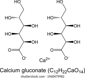 Calcium gluconate medication molecule chemical formula