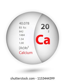 Calcium icon in badge style. Periodic table element Calcium icon. One of Chemical signs collection icon can be used for UI/UX on white background.