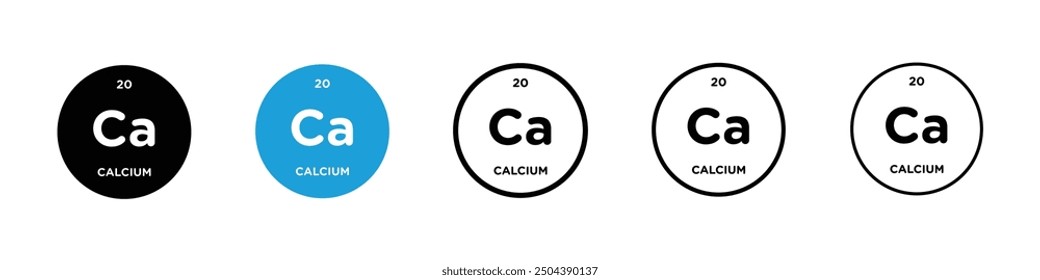 Calcium icon in black and blue colors