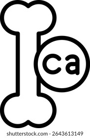 calcium icon illustration design with outline, this is not made from any AI generation