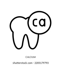 calcium icon. Line Art Style Design Isolated On White Background