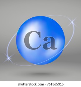 Calcium icon. mineral drop pill capsule. Mineral complex design
