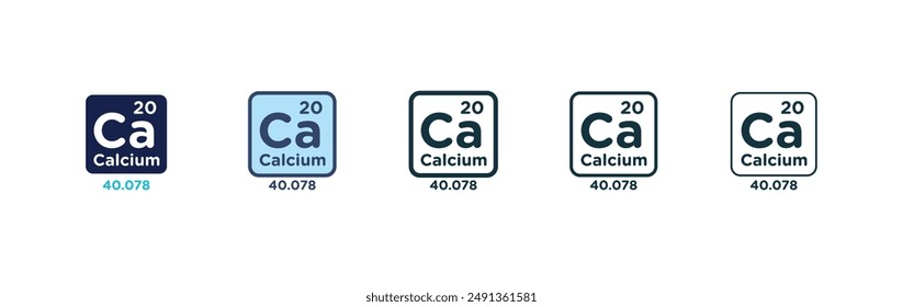Calcium icon set on white background