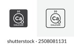 Calcium icon in solid and outlined style