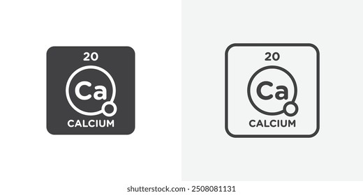 Calcium icon in solid and outlined style