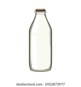 calcium milk bottle cartoon. nutrition drink, glass plastic, lactose organic calcium milk bottle sign. isolated symbol vector illustration