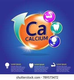 Calcium in milk infographic design 