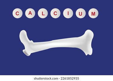 Calcium mineral gold. Glossy drop pill capsule Mineral and vitamin complex. Dietary supplement bone, Medical or healthcare concept.Medical food supplement concepts. Vector illustration.