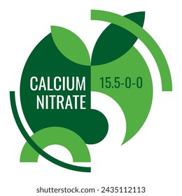 Calcium Nitrate geometric badge in green colors - greenhouse and hydroponics fertilizer