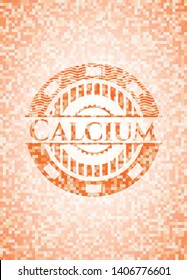 Calcium orange mosaic emblem. Vector Illustration. Detailed.