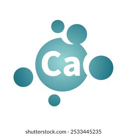 Calcium pill or capsule vector icon. Ca supplement drop or droplet symbol.