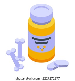 Calcium pills icon isometric vector. Medical treatment. Support healthcare