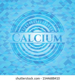 Calcium realistic light blue mosaic emblem