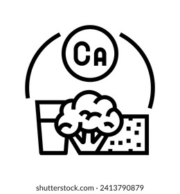 calcium rich food osteoporosis line icon vector. calcium rich food osteoporosis sign. isolated contour symbol black illustration