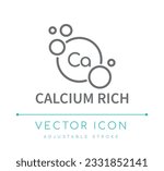 Calcium Rich Food Vector Line Icon