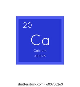 Calcium simple style tile icon. Chemical element of periodic table. Vector illustration EPS8