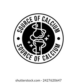 Calcio músculos y huesos fuertes. Icono de huesos fuertes y saludables. Pictograma médico de salud humana. Signo de esquema útil para el diseño gráfico web de embalaje. Medicina, concepto de salud.