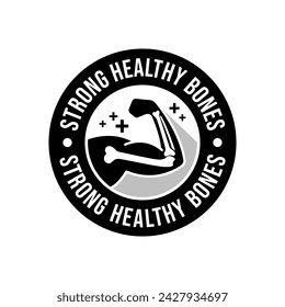 Calcium strong muscles bones. Strong healthy bones icon. Human health medical pictogram. Outline sign useful for packaging web graphic design. Medicine, healthcare concept.