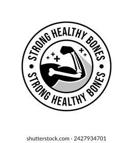 Calcium strong muscles bones. Strong healthy bones icon. Human health medical pictogram. Outline sign useful for packaging web graphic design. Medicine, healthcare concept.