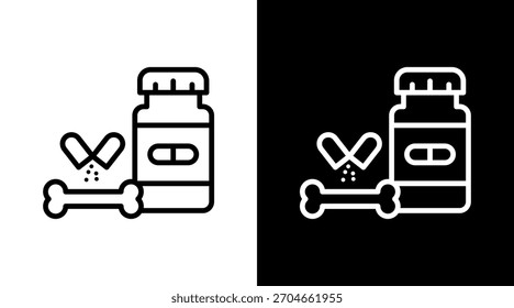 Calcium Supplement White Icon Set Design - Conjunto de Ícones