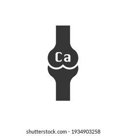 Calciumvektorsymbol auf weißem Hintergrund. Stock-Vektorgrafik