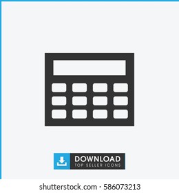 calclator icon. Simple filled calclator icon. On white background.