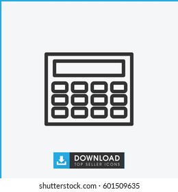 calclator icon. simple outline calclator vector icon. on white background.