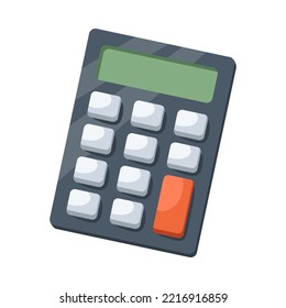 Calcuator for math classes vector illustration. School supplies, cartoon drawing of calculator isolated on white background. Back to school, education concept