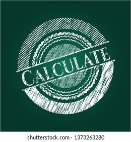 Calculate chalkboard emblem on black board
