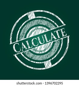 Calculate chalkboard emblem. Vector Illustration. Detailed.