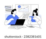 Calculate expenses isolated cartoon vector illustrations. Small business owners doing accountancy, money management, profit and income calculation, financial expenses report vector cartoon.