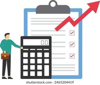 Calculate expenses isolated cartoon vector illustrations. Small business owners doing accountancy, money management, profit and income calculation, financial expenses report vector cartoon.

