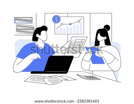 Calculate expenses isolated cartoon vector illustrations. Small business owners doing accountancy, money management, profit and income calculation, financial expenses report vector cartoon.