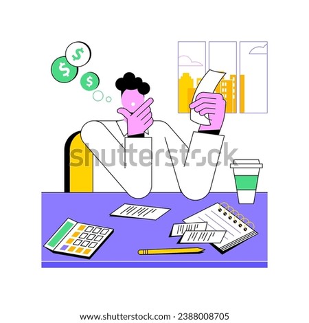 Calculate expenses isolated cartoon vector illustrations. Small business owners doing accountancy, money management, profit and income calculation, financial expenses report vector cartoon.